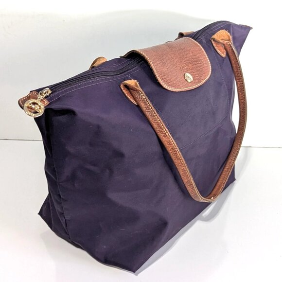 Longchamp Le Pliage Original Medium Tote/Shoulder Bag Purple - Picture 3 of 14